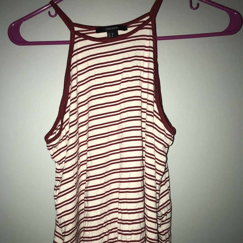 Forever 21 red and white striped halter top